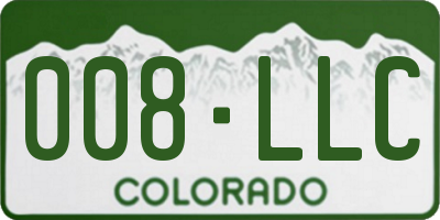 CO license plate 008LLC