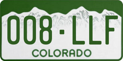 CO license plate 008LLF