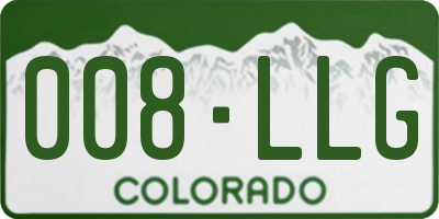 CO license plate 008LLG