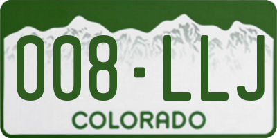 CO license plate 008LLJ