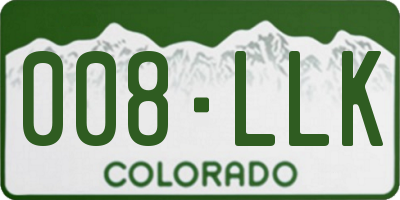 CO license plate 008LLK