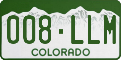 CO license plate 008LLM