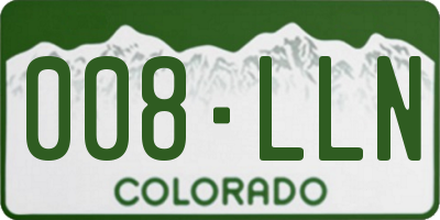 CO license plate 008LLN