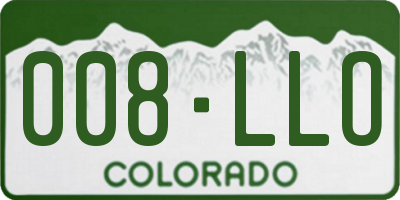 CO license plate 008LLO