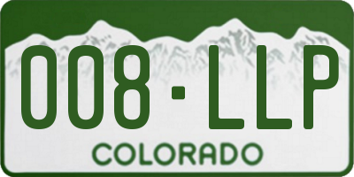 CO license plate 008LLP