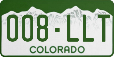 CO license plate 008LLT