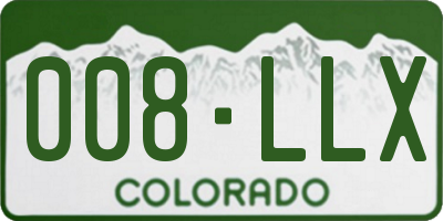 CO license plate 008LLX