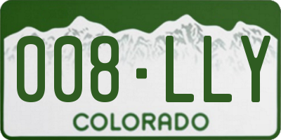 CO license plate 008LLY