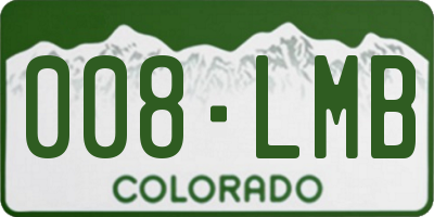 CO license plate 008LMB