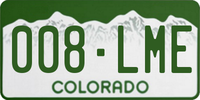 CO license plate 008LME