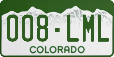 CO license plate 008LML