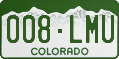 CO license plate 008LMU