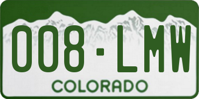CO license plate 008LMW