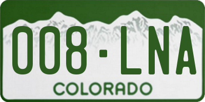 CO license plate 008LNA