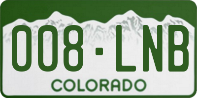 CO license plate 008LNB