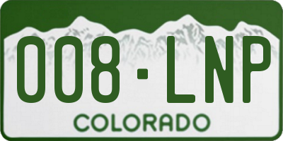 CO license plate 008LNP