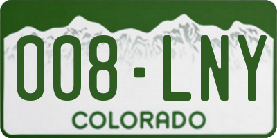 CO license plate 008LNY