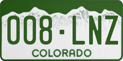 CO license plate 008LNZ