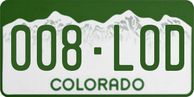 CO license plate 008LOD