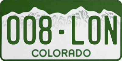 CO license plate 008LON