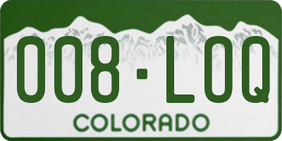 CO license plate 008LOQ