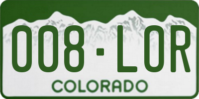 CO license plate 008LOR