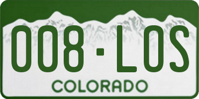CO license plate 008LOS