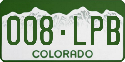 CO license plate 008LPB