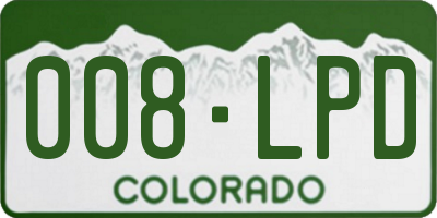 CO license plate 008LPD