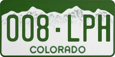 CO license plate 008LPH