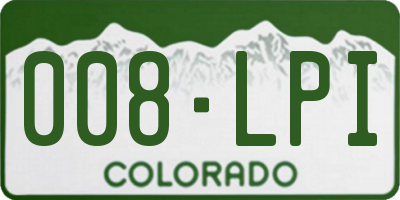 CO license plate 008LPI