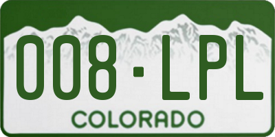 CO license plate 008LPL