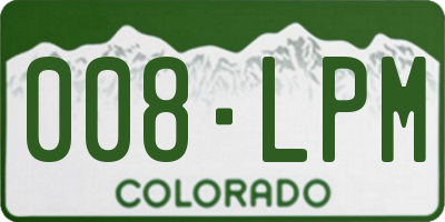 CO license plate 008LPM