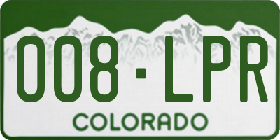 CO license plate 008LPR