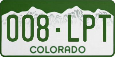 CO license plate 008LPT