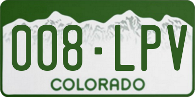 CO license plate 008LPV