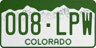 CO license plate 008LPW