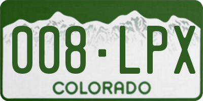 CO license plate 008LPX