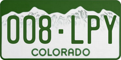 CO license plate 008LPY