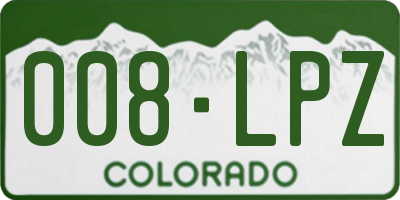 CO license plate 008LPZ