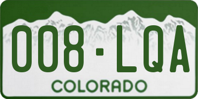 CO license plate 008LQA