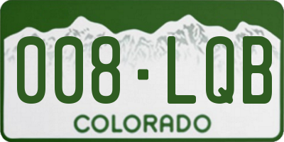 CO license plate 008LQB