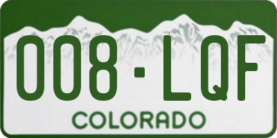 CO license plate 008LQF