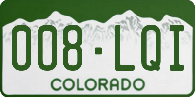 CO license plate 008LQI