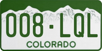 CO license plate 008LQL