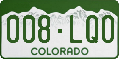 CO license plate 008LQO