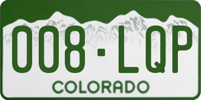 CO license plate 008LQP