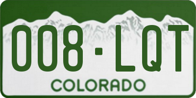 CO license plate 008LQT
