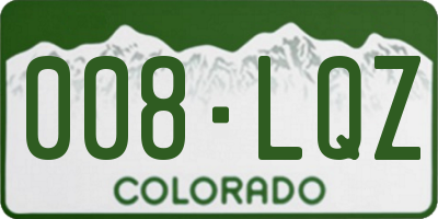 CO license plate 008LQZ