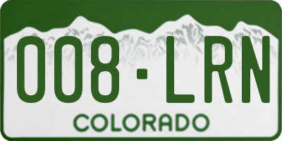 CO license plate 008LRN